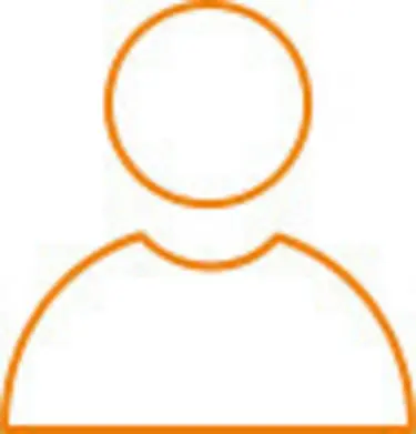 Symbol einer orange umrandeten Person